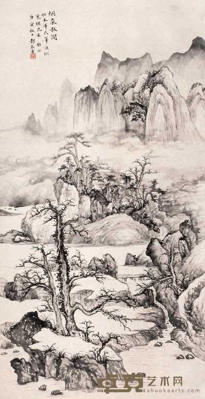 彭恭甫 庚寅（1950年）作 山水 立轴 130×67cm